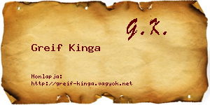 Greif Kinga névjegykártya
